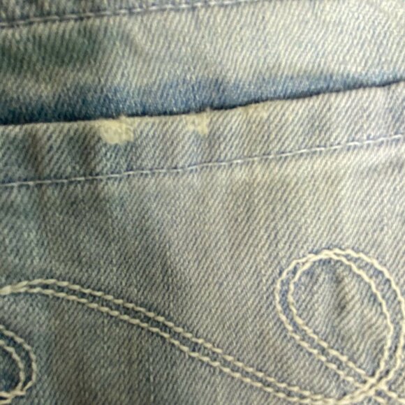 Mossimo Supply Co Juniors Jean Shorts 11 Light Blue White Distressed Denim - Picture 7 of 12